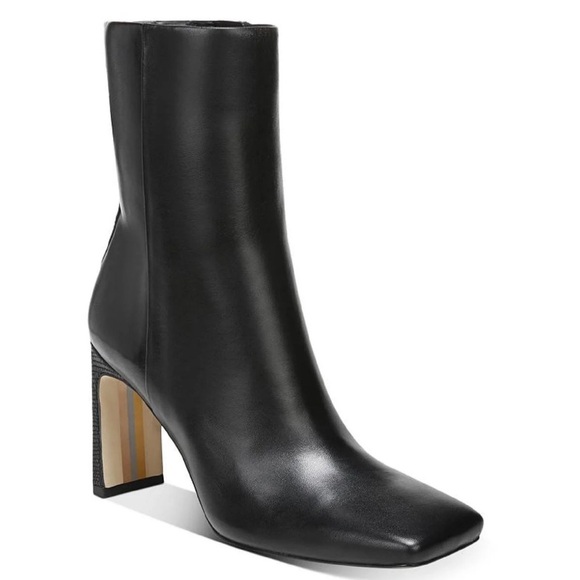 Sam Edelman Womens Anika Leather Square Toe Mid-Calf Boots size 5.5 black new - Picture 1 of 11